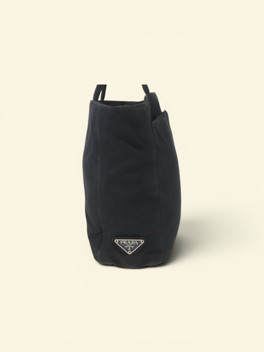 Prada Black Nylon Shoulder Bag with Triangle Logo Plaque